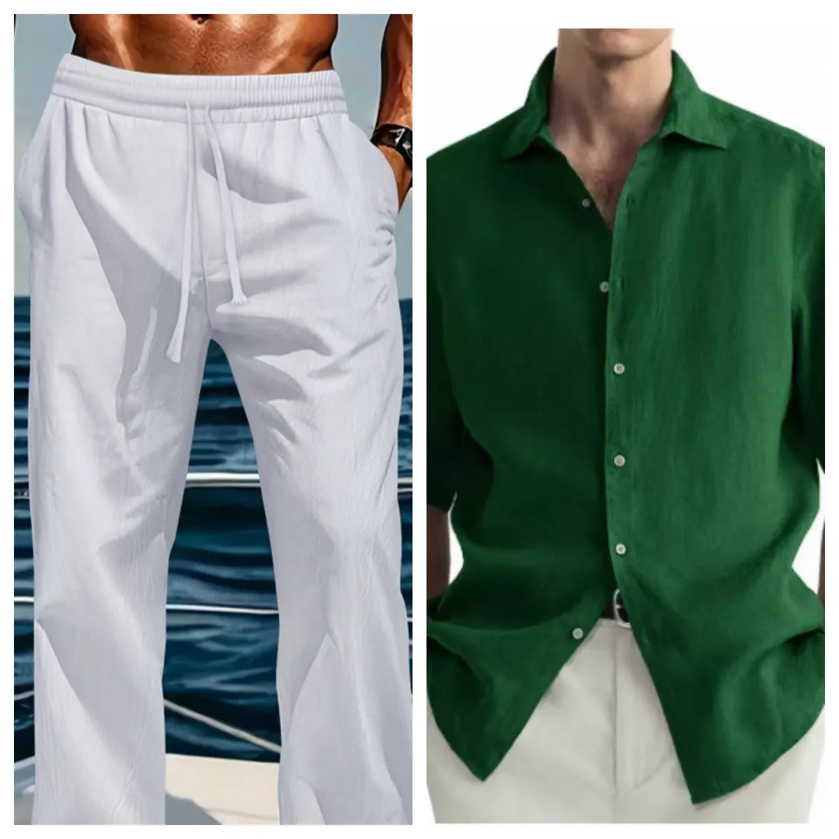 Men's green washed cotton casual shirt with regular fit cardigan style