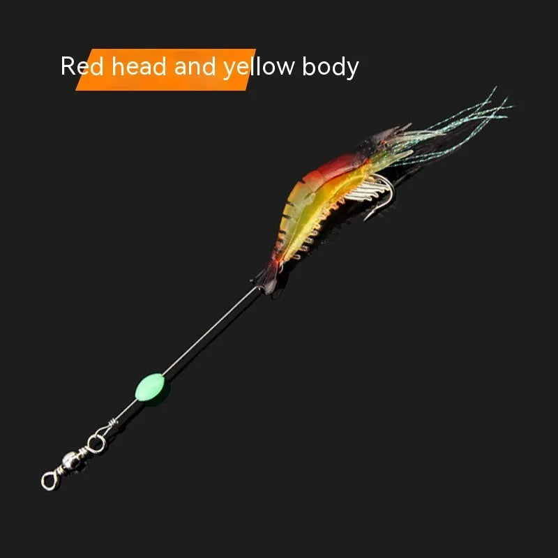 Luer soft fishing lure with hook in assorted colours including luminous variants