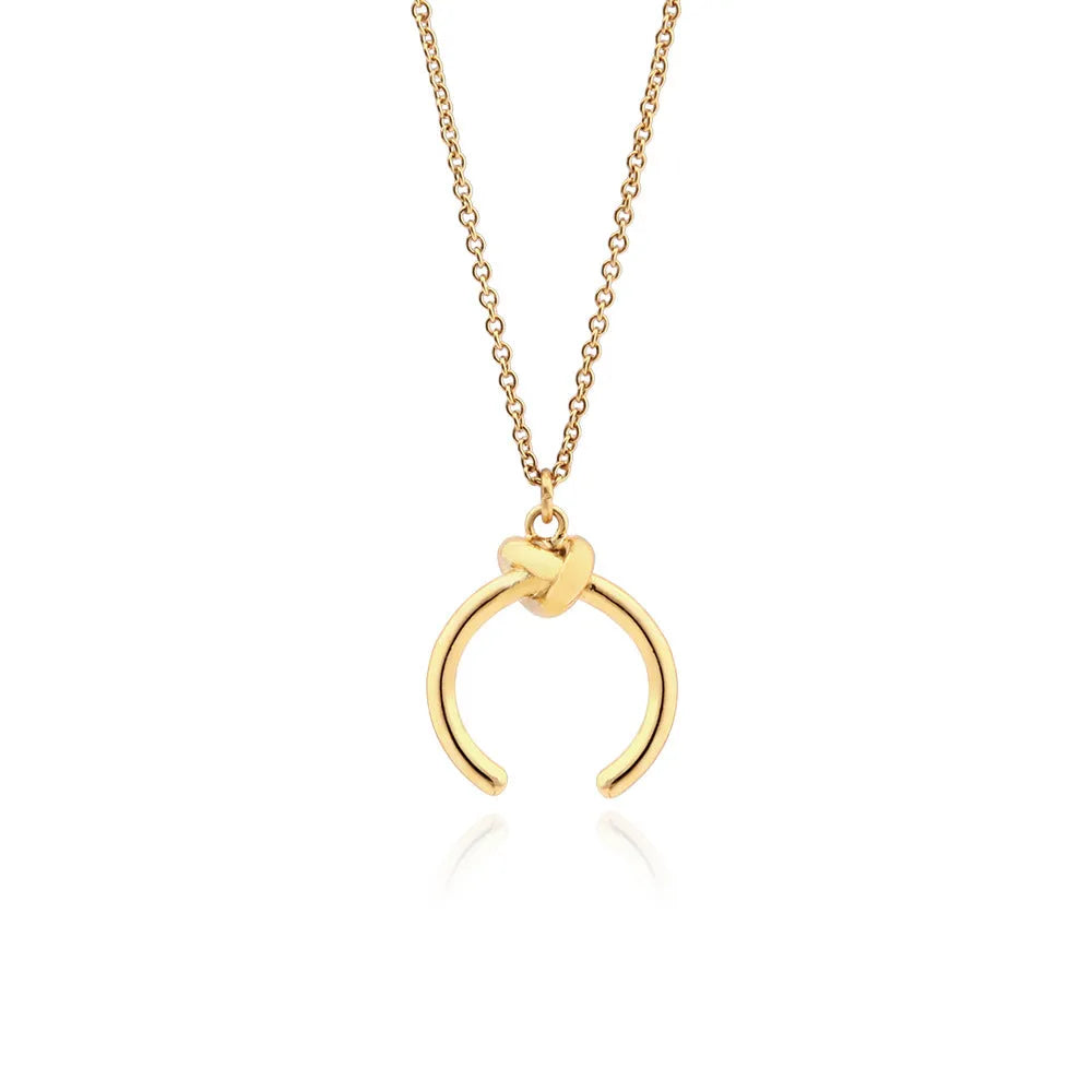 Vintage geometric copper pendant necklace with adjustable chain in gold or silver electroplated finish