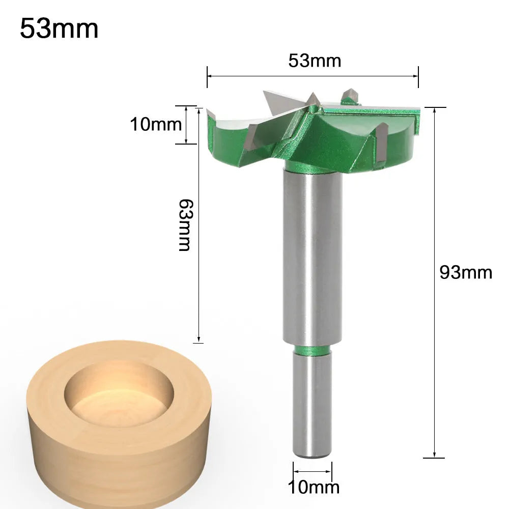 Cemented carbide three edge woodworking hole opener milling cutter 50mm blade diameter 93mm length