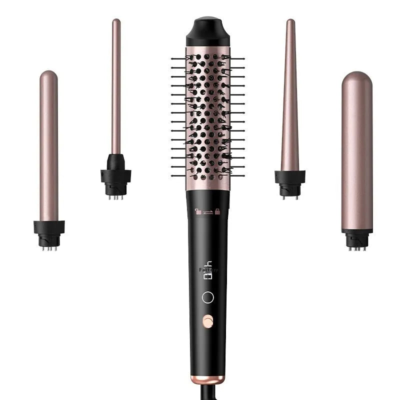 Automatic hair curler in rose gold or black with 1000W power and international voltage settings