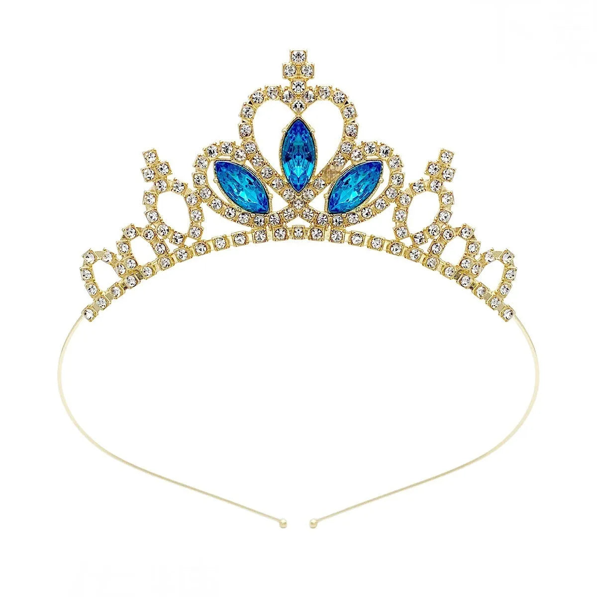 Girl's alloy princess crown with electroplated finish and crystal diamond decorations