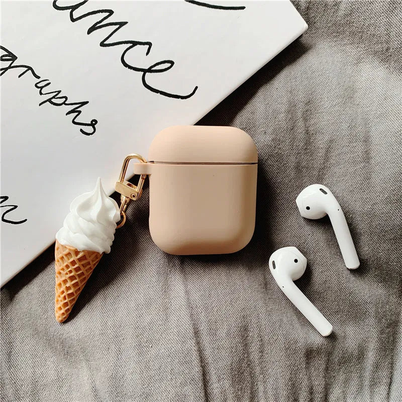 Cylinder ice cream design silicone case for Apple AirPods 2 wireless headphones