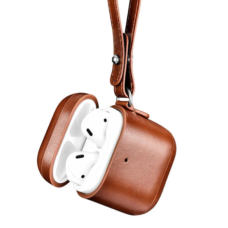Brown flip-type protective case with ring buckle for AirPods Pro 3rd generation