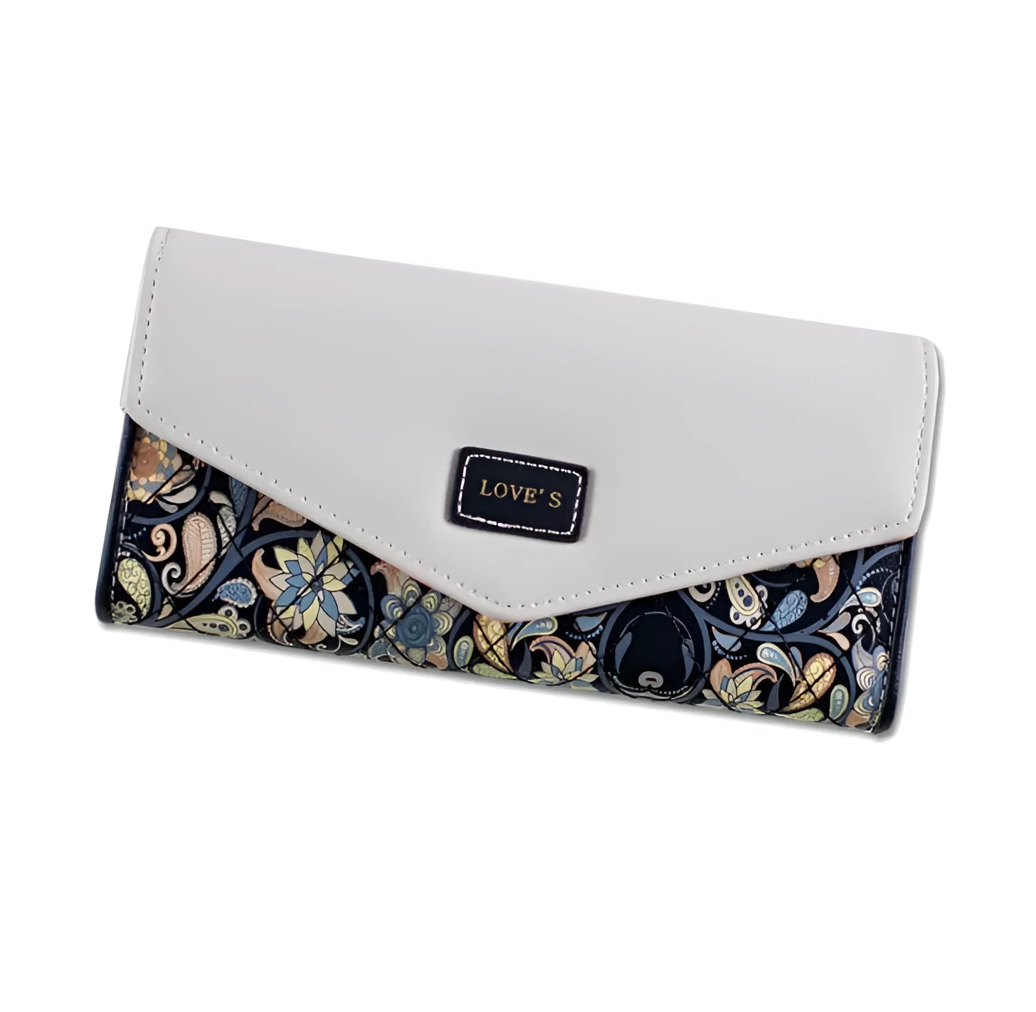 Fashion large capacity buckle three-fold leather clip wallet in five colour options.