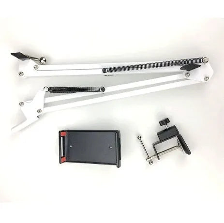 10cm folding phone tablet stand in black colour showing adjustable height feature