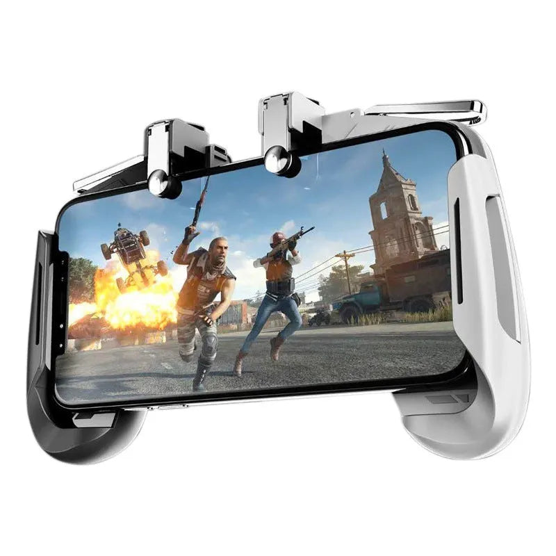Multifunctional mobile game handle for smartphones in black, blue, and white colour options
