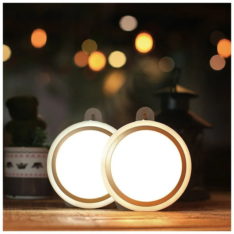 Circular motion sensor LED light with infrared sensor and five LEDs for automatic wardrobe corridor lighting