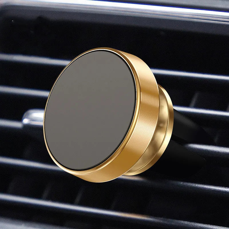 Aluminium alloy magnetic car phone holder in black colour with CD texture surface