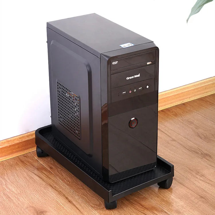 Black ORICO CPU floor stand with wheels, anti-skid vertical stand for PC tower, large size