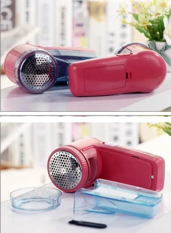 Portable electric clothing lint remover unit in a compact size.
