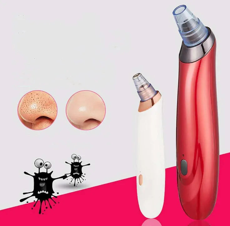 Electric blackhead remover device with multiple nozzle tips for facial pore cleaning