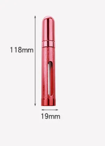 12ml aluminium bullet-shaped perfume bottle with glass liner in assorted colours