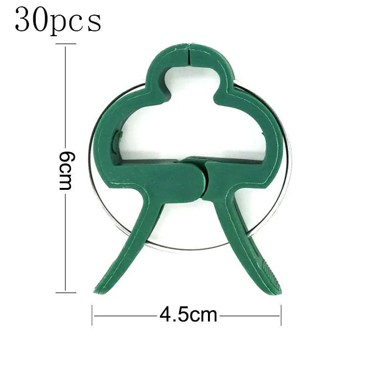 Green plastic plant fixing clips for tomato cucumber and pea vines