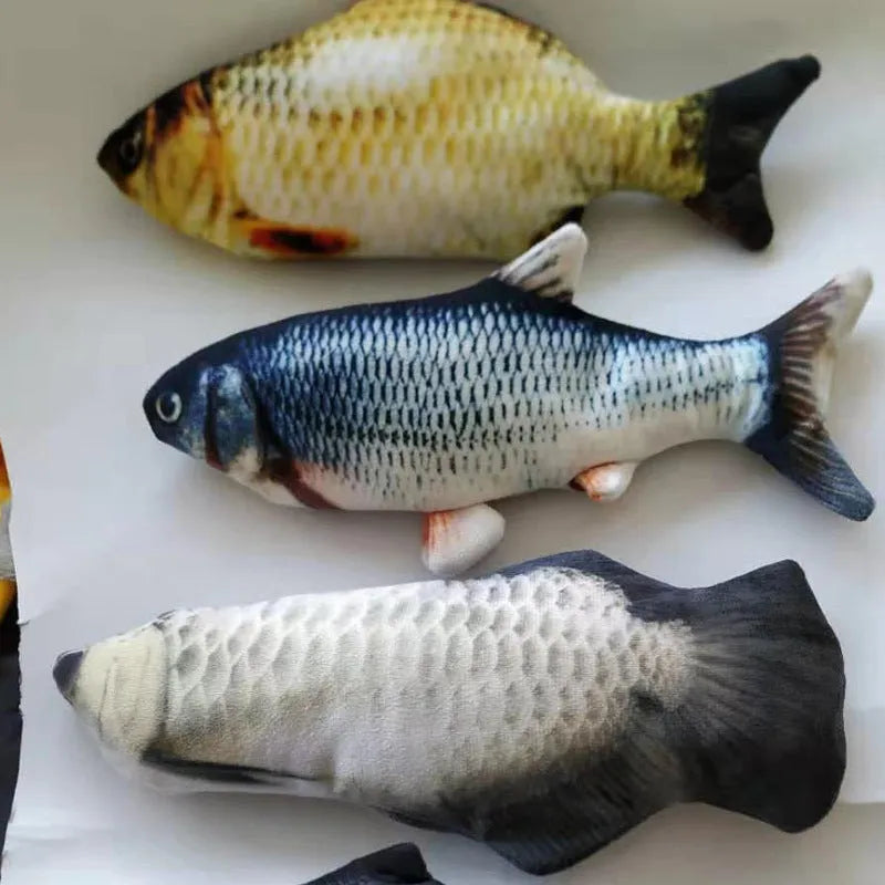 Electronic jumping fish cat toy without cat nip, 30cm multicolour design with USB cable