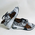 Women's casual flat sneakers with suede upper and wedge heel in multiple colour options