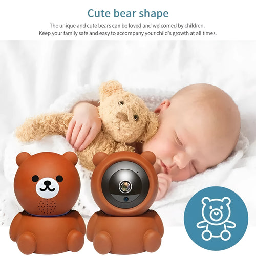 Bear 1080P WiFi security camera with auto-tracking and infrared night vision for home monitoring