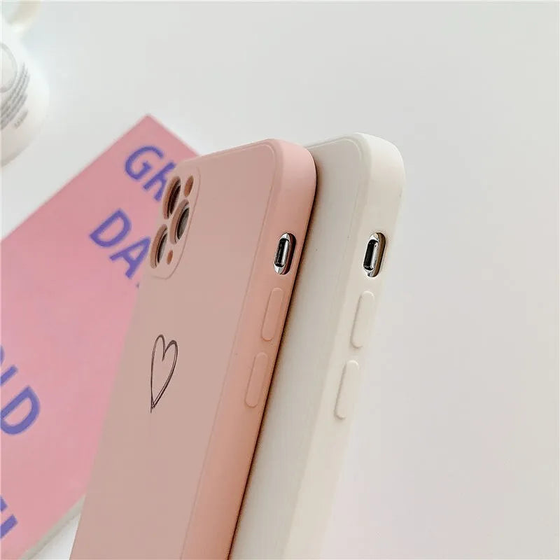 Solid colour silicone TPU phone case for Apple iPhone on a plain background.