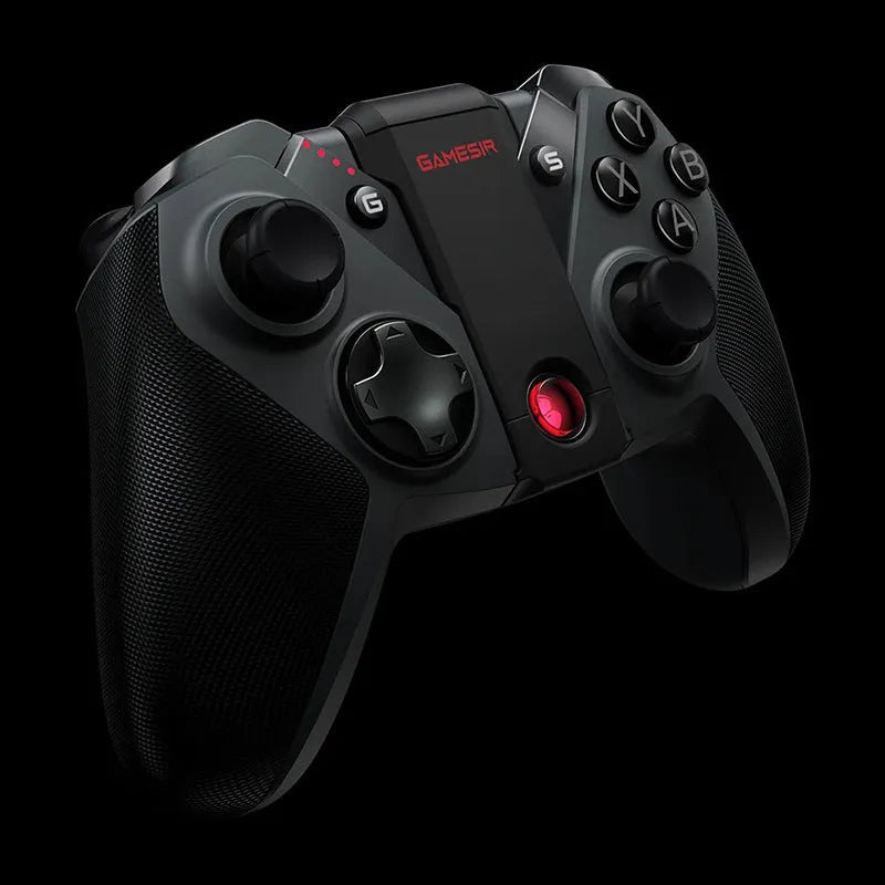 Black Gaishi chicken handle wired gaming controller with Type-C cable on a grey background.