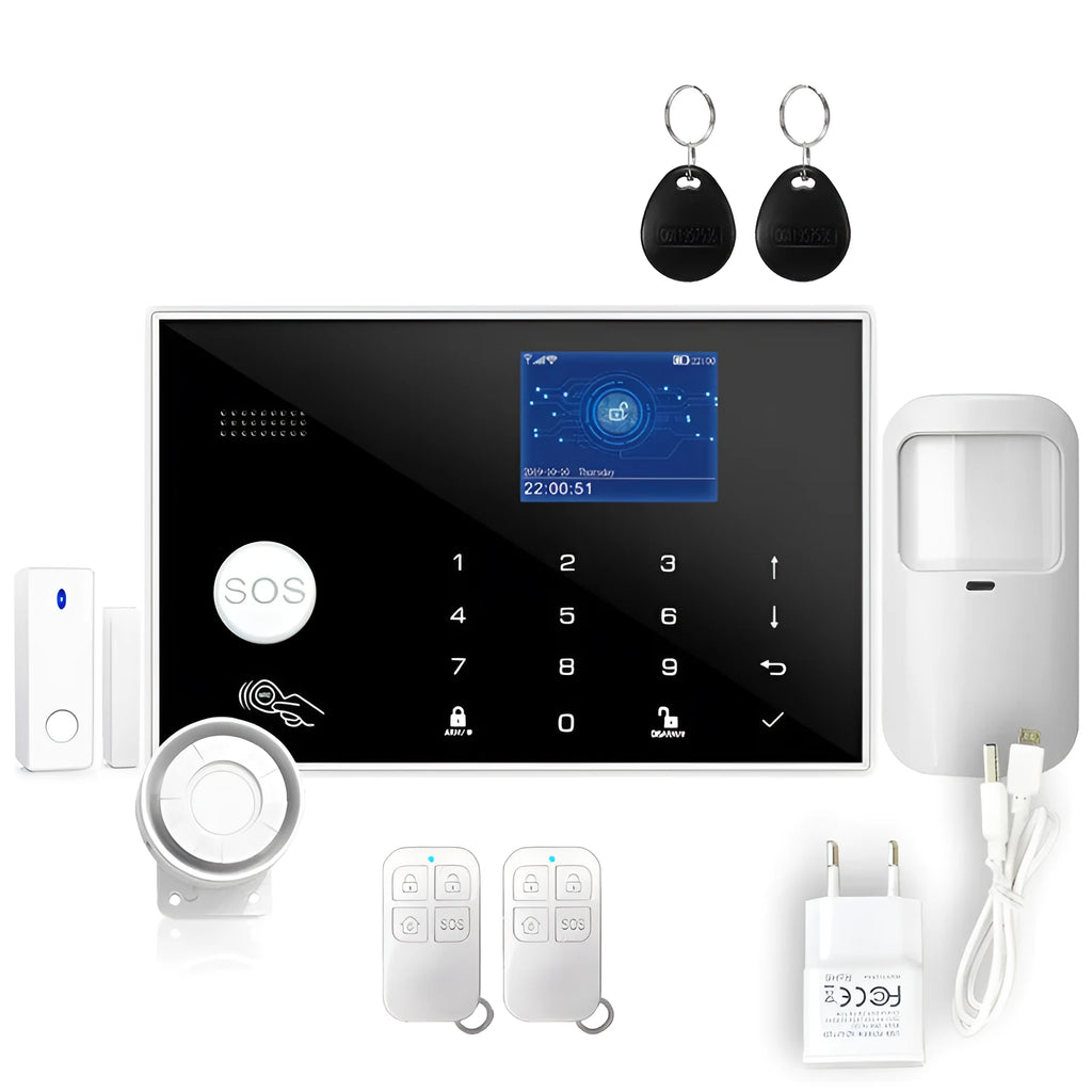 Intelligent WiFi GSM burglar alarm host unit with wireless touch button control, style ER G30.