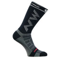 Breathable knee-high nylon road bicycle socks in black for EU 39-45