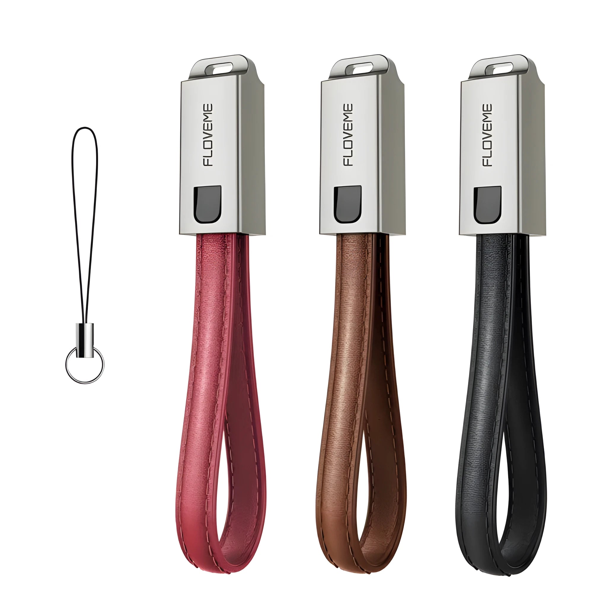 20cm leather braided USB to Lightning iPhone charging cable with zinc alloy connector