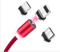YBD magnetic LED charging cable with cotton braiding and aluminium connector for Apple iPhone