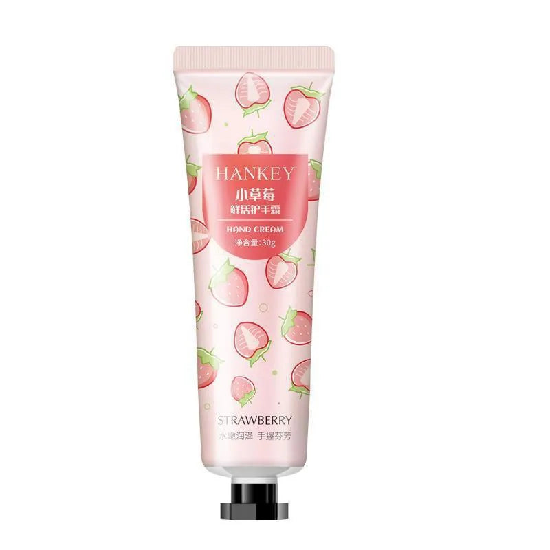 30g Fruit Hand Cream tube in multiple fragrance options including avocado and chamomile