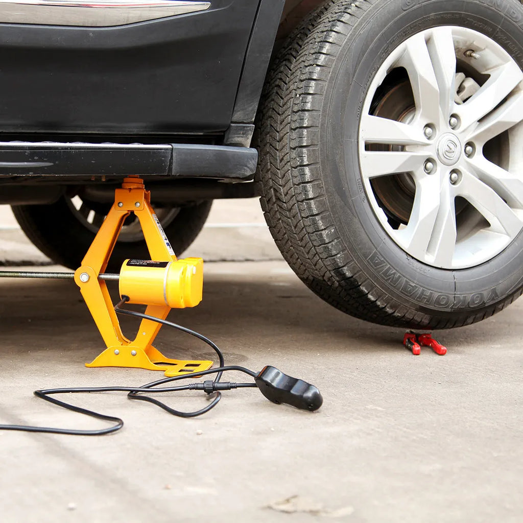 Electric hydraulic jack kit for vehicle lifting with 2-tonne capacity and 120-350mm height range