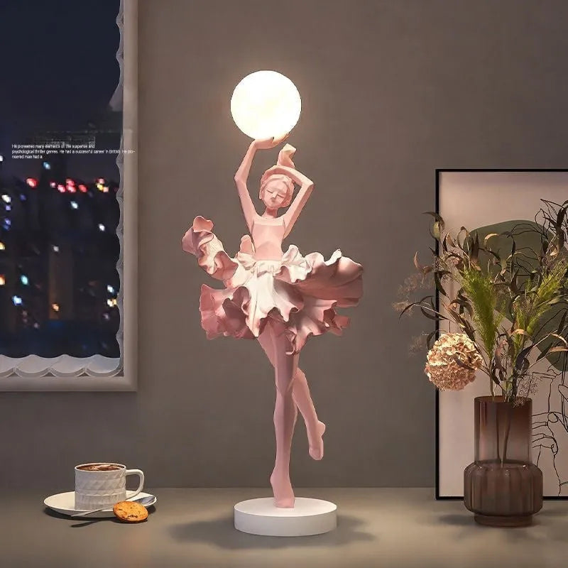 Small resin night lamp ornament with USB charging in four colour options