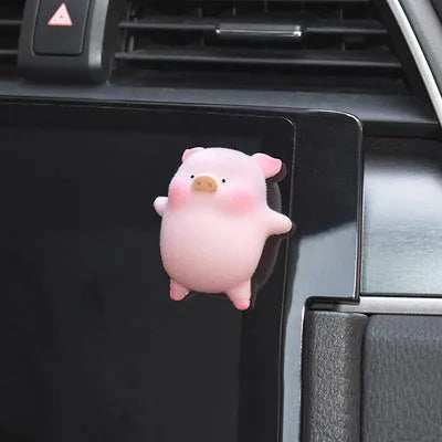 Cartoon pig figurine car dashboard ornament made from resin in various style options