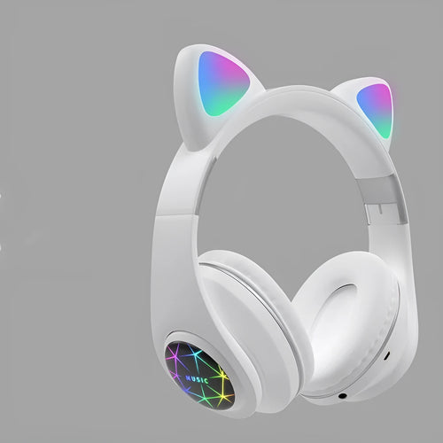 Cat ear styled wireless Bluetooth sports headset in various colours on display