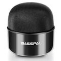 Black portable mini Bluetooth speaker with waterproof plastic casing and button controls