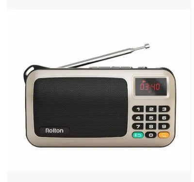 Golden Rolton W405 portable FM radio and MP3 speaker with LED display and carry strap