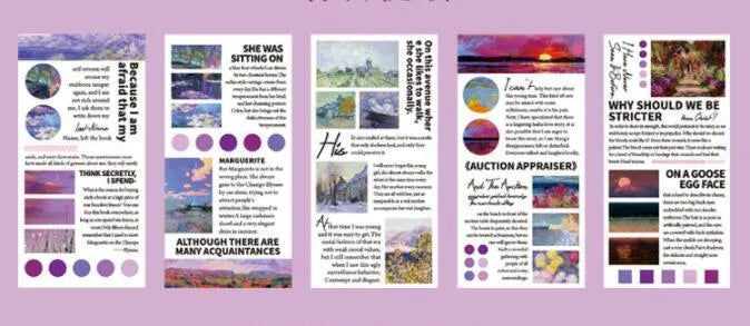 Pack of twenty rectangular paper stickers depicting landscape paintings, each measuring 60 by 120 millimetres.