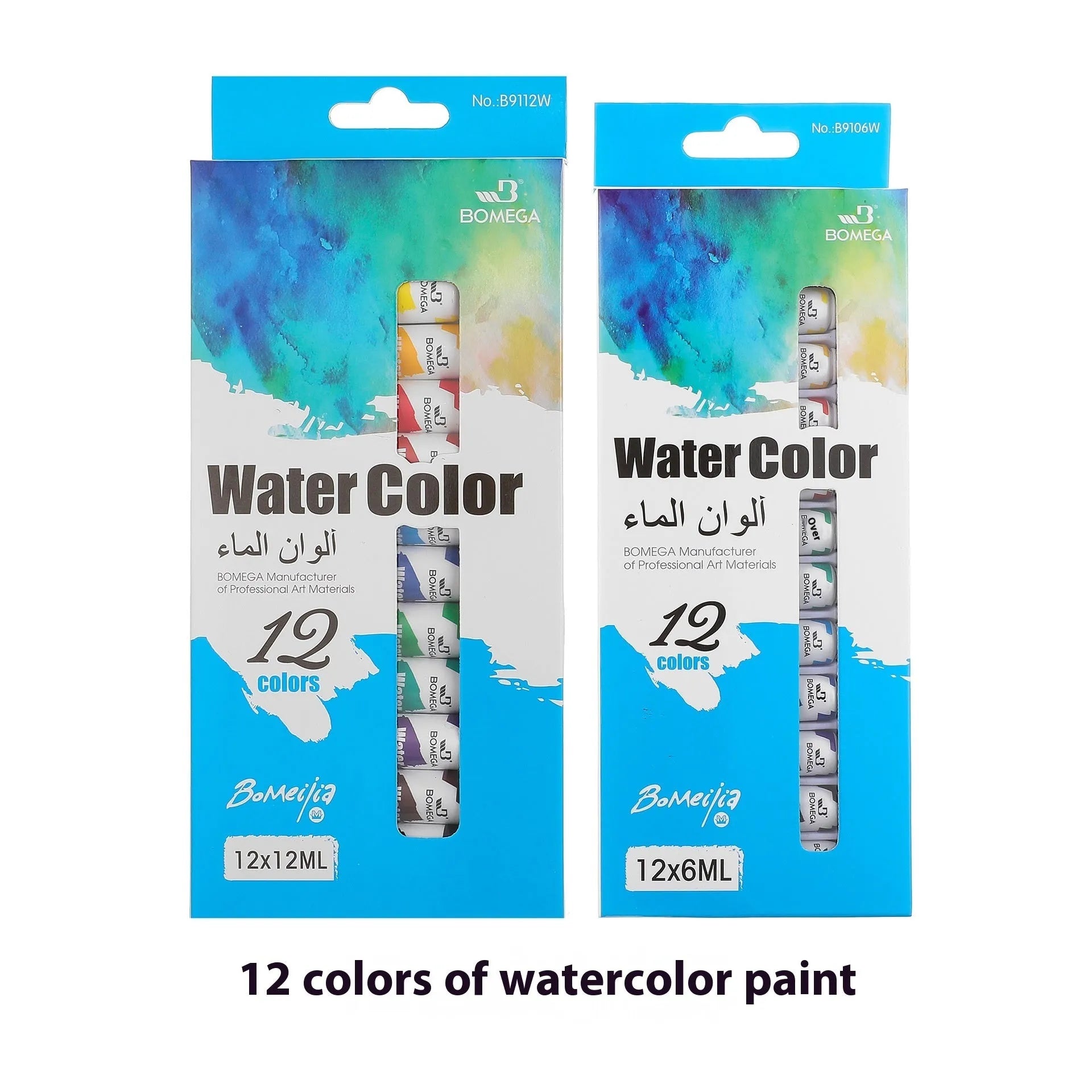 Professional 12-colour artist paint set with tubes for acrylic, oil, gouache, and watercolour techniques