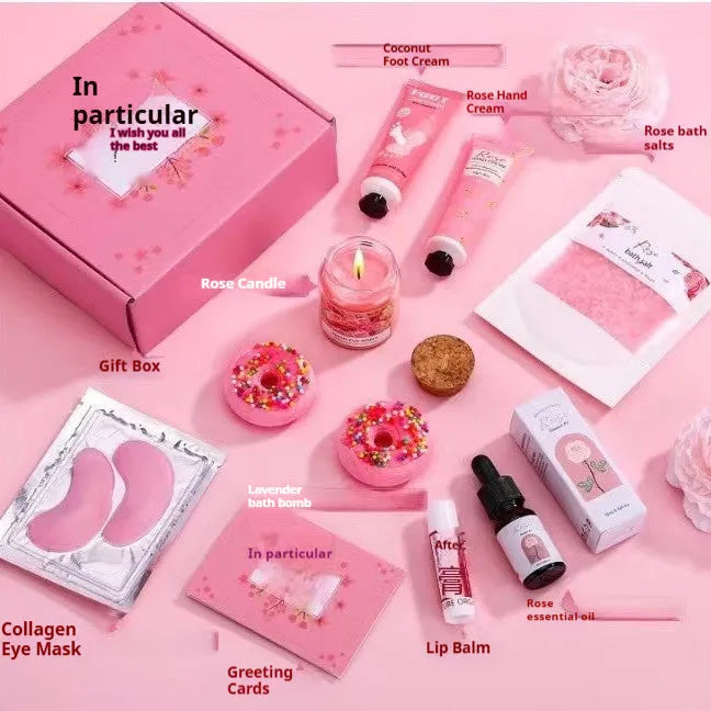 Soy wax aromatherapy candle bath set gift box with decorative suit designs in multiple colours