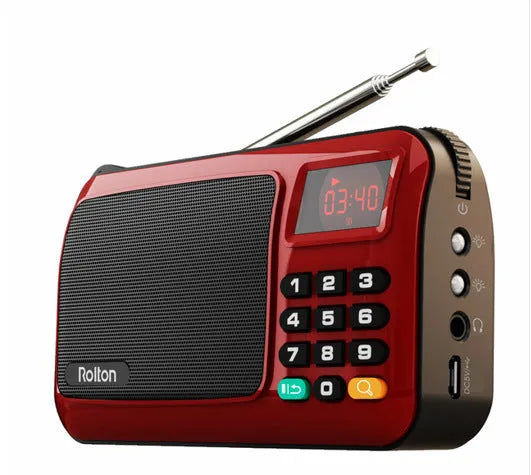 Golden Rolton W405 portable FM radio and MP3 speaker with LED display and carry strap