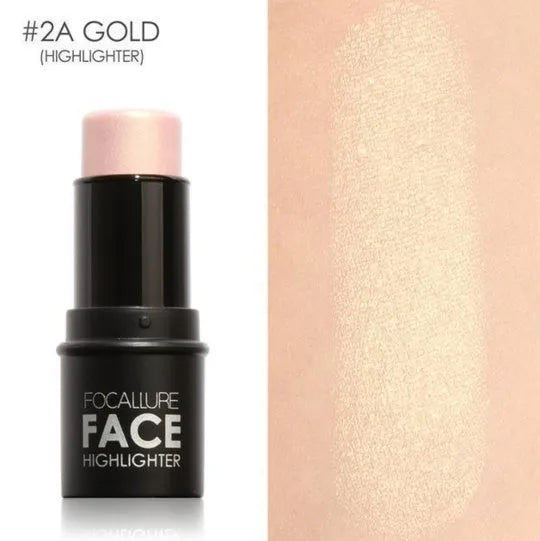 Face contour highlighter cosmetic powder compact with four colour options A, B, C, D.