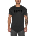 Men's plain gym shirt in cotton-spandex blend available in army green, black, and white colours with size options