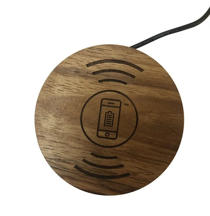 60mm round embedded wireless charger for desks and tables with 10W fast charging