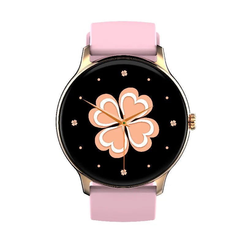 Black Bluetooth smart sports watch with circular screen on a silicone wristband