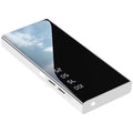 20000mAh power bank with LCD display and dual USB ports in black, red, or white