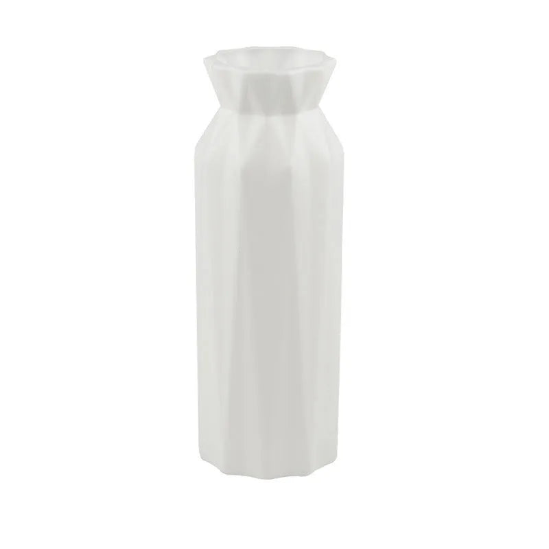 Green melamine plastic vase with 7.2 cm base diameter for desktop or floor floral displays