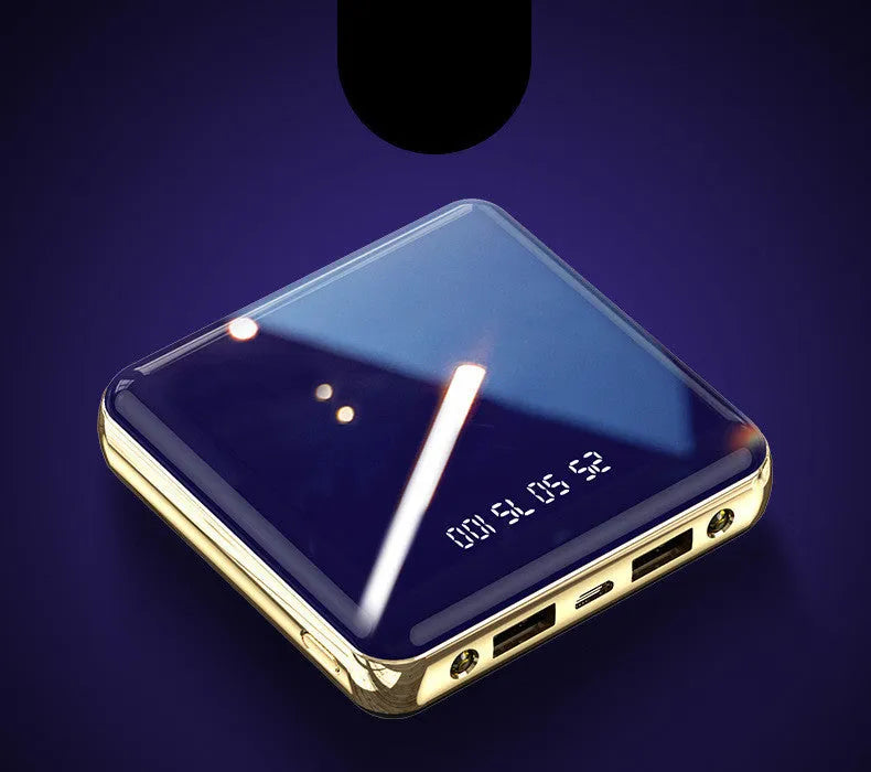 Square mini power bank 20000mAh with aluminium shell and multi-port output in blue, green, grey, or red