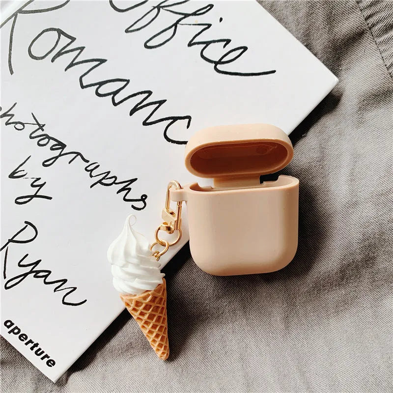 Cylinder ice cream design silicone case for Apple AirPods 2 wireless headphones