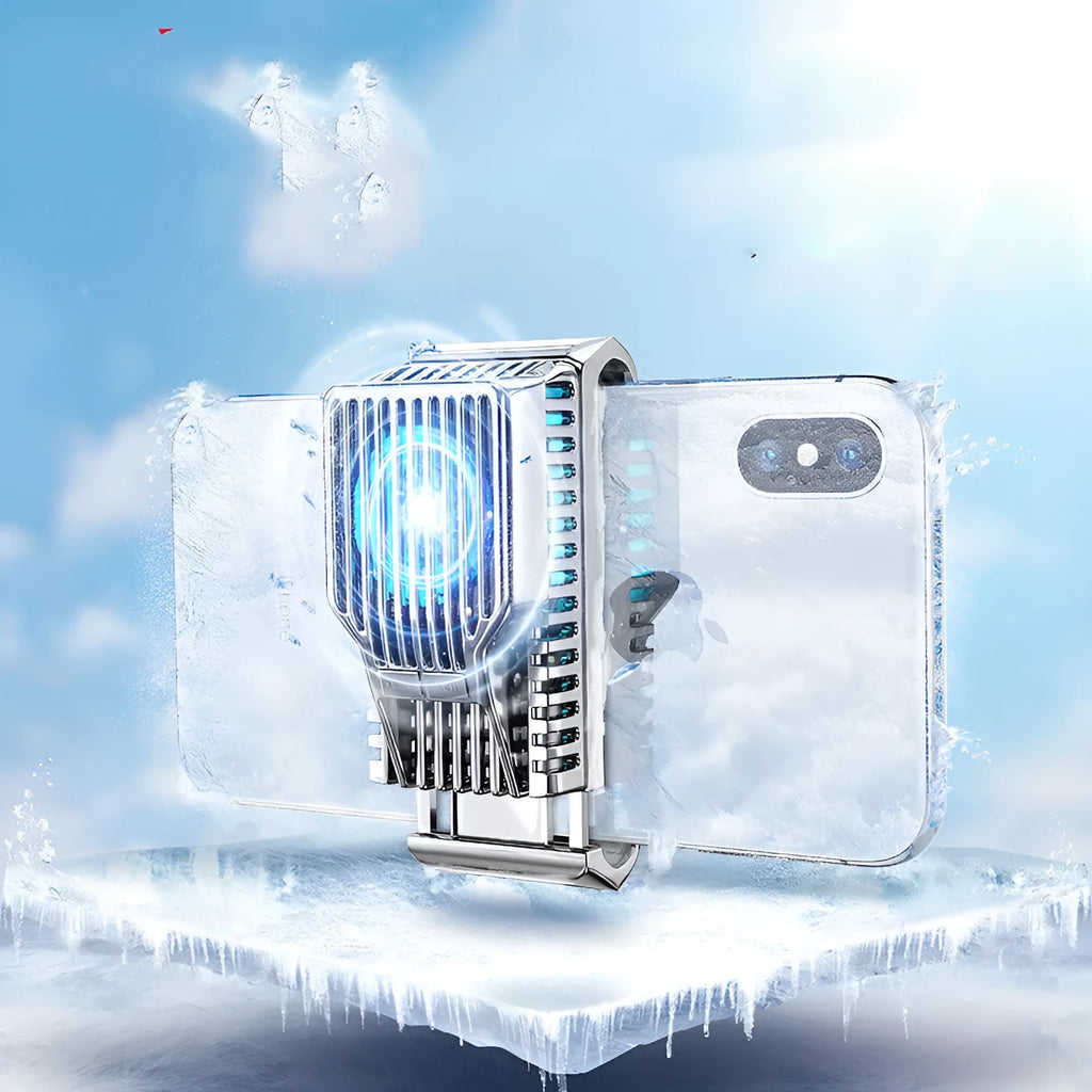 Mobile phone radiator clip cooling accessory for 4-7 inch devices in black colour