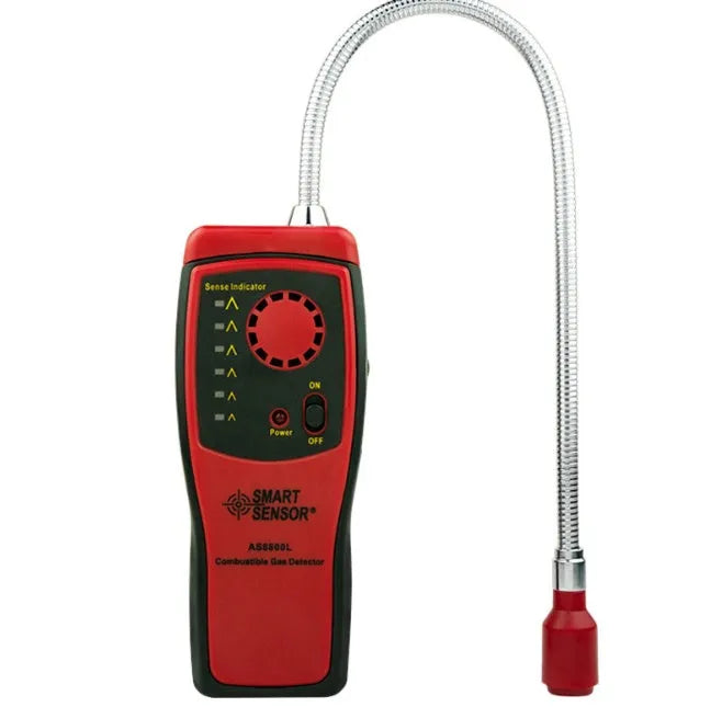 AS8800L portable flammable gas detector unit showing front panel with LED lights