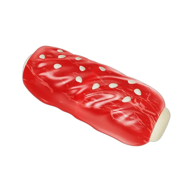 Primary colour plastic toothbrush-shaped dog chew toy for aggressive chewers