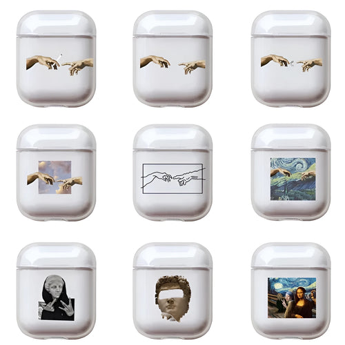 Transparent plastic protective case for Apple AirPods and AirPods Pro charging case.